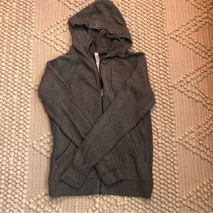 Lululemon cashmere viscose blend knit zip hooded sweater